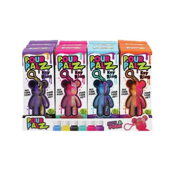 Pour palz - mini osos 10 cm neon clip on para pintar