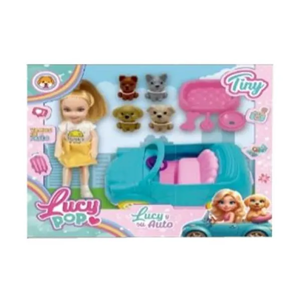 Lucy pop mini muñeca y su auto 20 18 cm