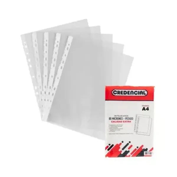 Folios credencial super resistente tamaño a4 x100 unid.