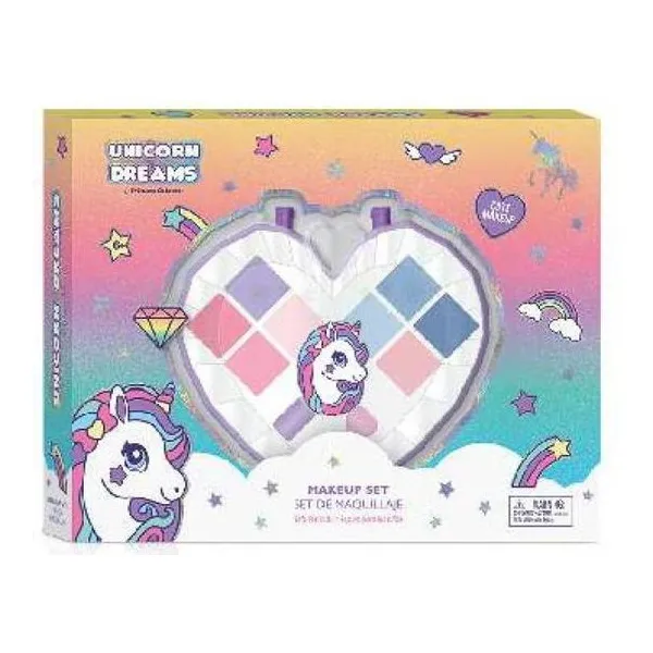 Unicornio - corazón grande facetado en caja 20 x25 cm