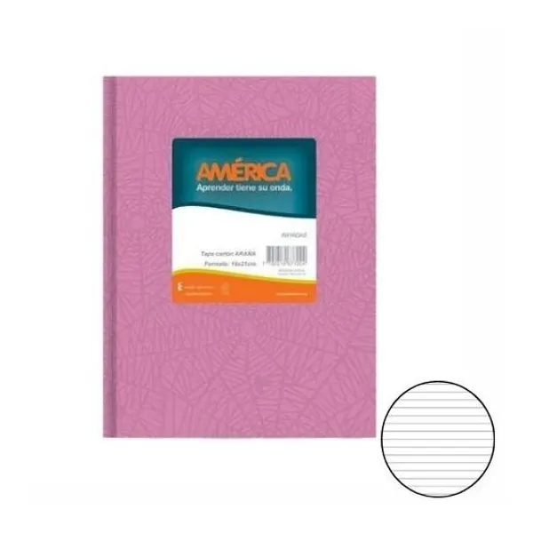 Cuaderno 16x21 rayado t/d araña rosa 42h América