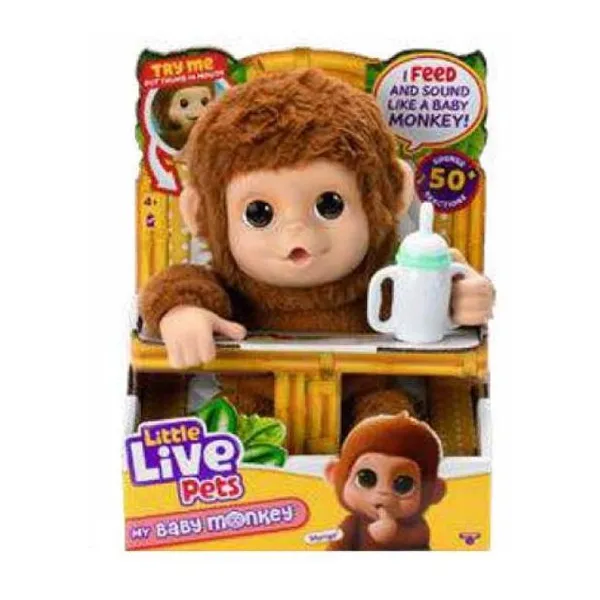 Little live pets baby monkey - ¡con más de 50 sonidos y reacciones, mango hace q