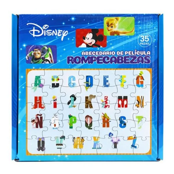 Rompecabeza 35 piezas - abecedario de pelicula - Disney
