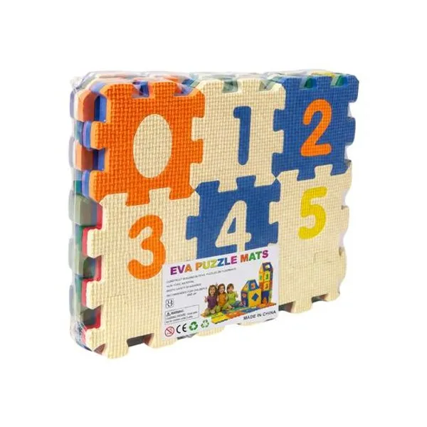 Puzzle encastre eva letras y números 36 piezas de 9 mm 12x12 cm
