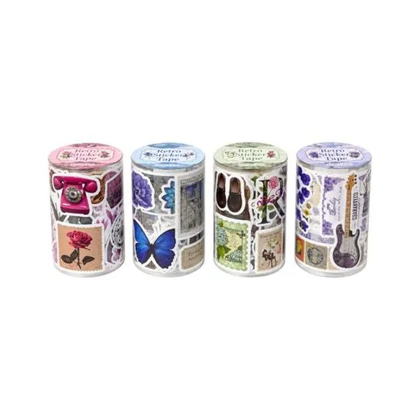 Stickers en rollo estampillas 7cmx2 mts x1 modelos surtidos
