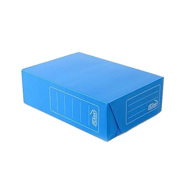 Caja archivo plana plástica tamaño oficio l/9 cmazul