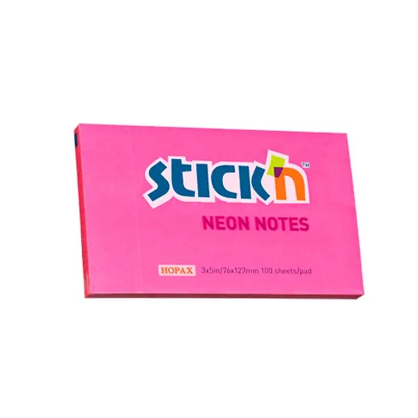 Notas adhesivas stick neon 76 x127 mmx 100 hs.fucsia