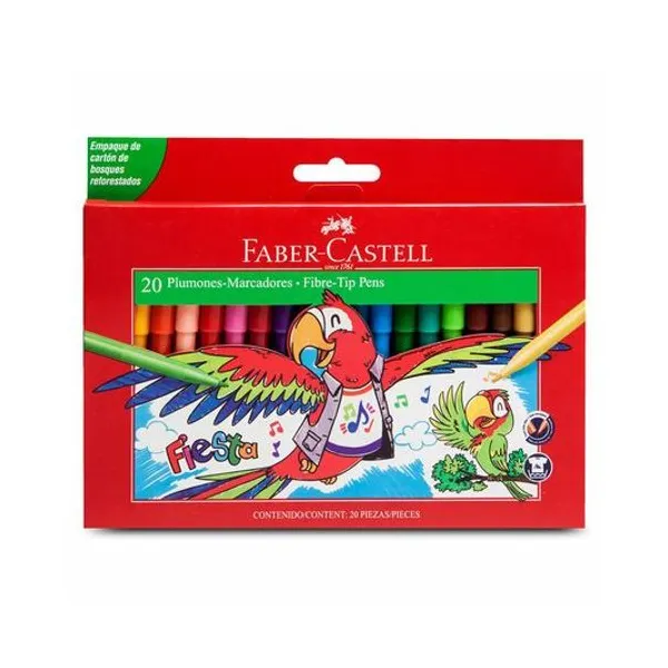 Marcador escolar fiesta blister x20 unidades faber