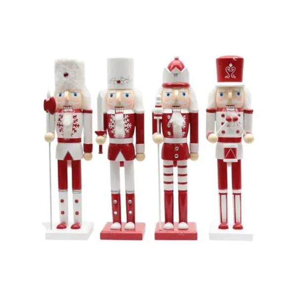Cascanueces de madera rojo/blanco 30 cm x1 modelos surtidos