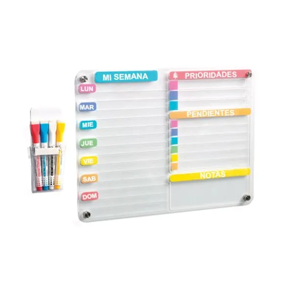 Pizarra acrilica olami 30 x40 cm+ 4 marcadores de tiza