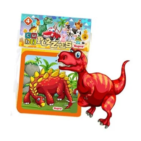 Cubi puzzles 4 piezas dinosaurio
