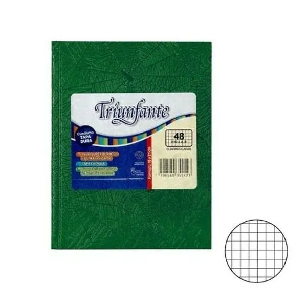 Cuaderno 16x21 cuadriculado 48h t/d araña Triunfante