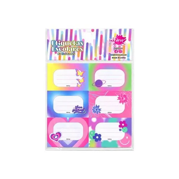 Rótulos 7x4.5 cm aura bolsa x12 inkdrop