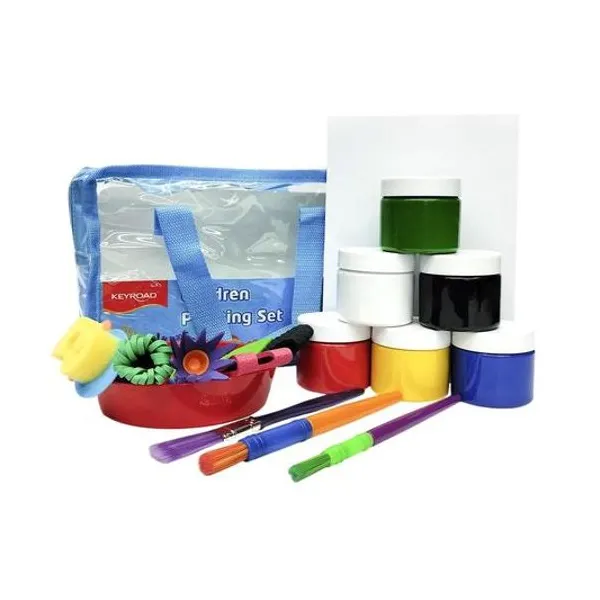 Set de pintura con témperas y accesorios 36 piezas en bolsito 23x17x7 cm Keyroad