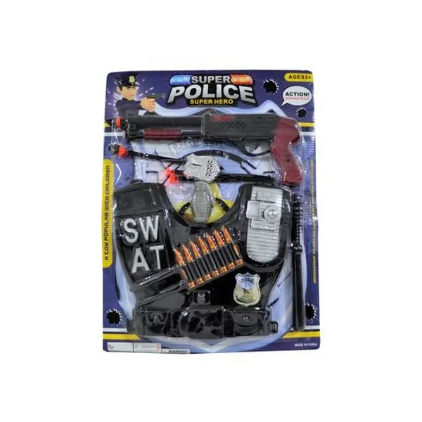 Set de policia con pechera 8 piezas en blister 53x39x5 cm