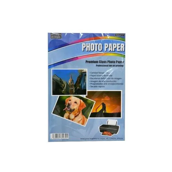 Papel fotográfico a4 20 hojas 230 g ink jet