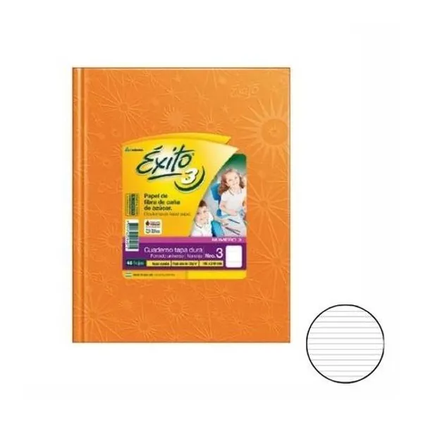 Cuaderno 19x24 rayado t/d universo naranja 48h Éxito
