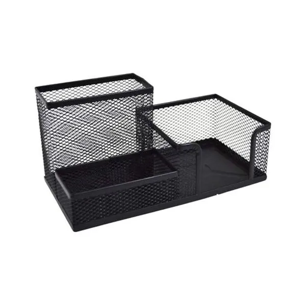 Organizador de escritorio malla metálica negra 20x10x10 cm x1