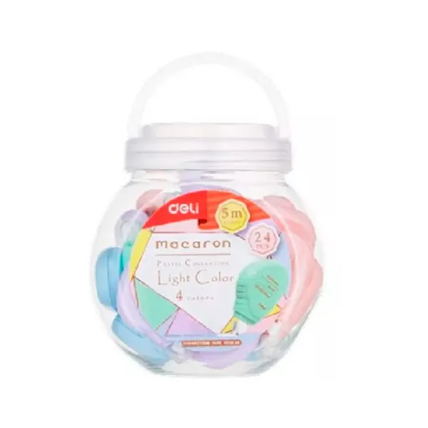 Corrector en cinta deli macaron 5 mm x5 mtspote x24 unid.