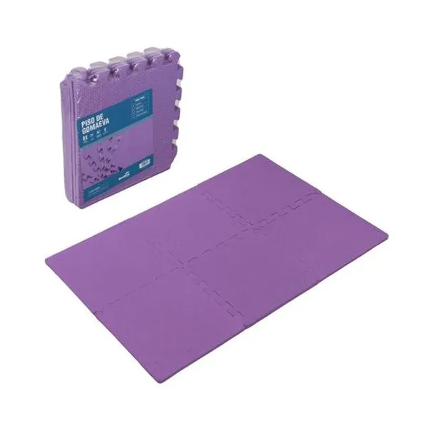 Piso de goma eva con bordes liso 6 piezas de 30x30 cm 10 mm multieva