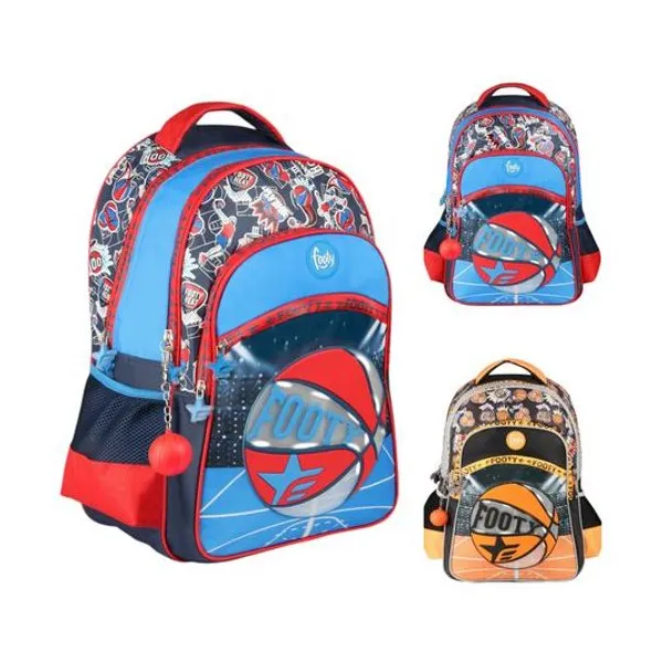 Mochila 18" espalda jump con luz led x unidad colores surtidos footy