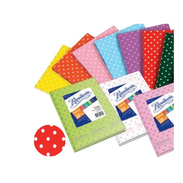 Cuaderno tapa dura Rivadavia forr.lunar x50 hs.ray.rojo