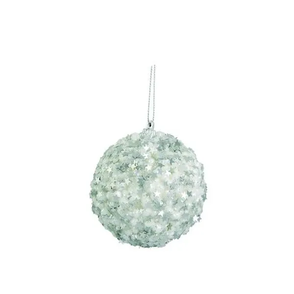 Borla estrellas 8 cm blanca caja x6