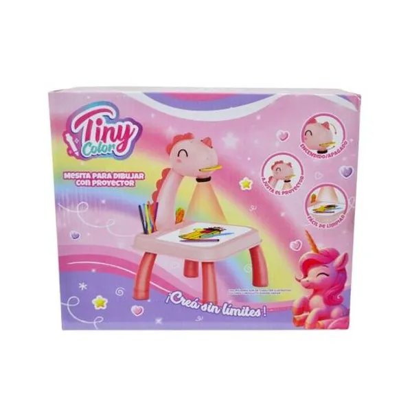 Mesa proyector para dibujo unicornio en caja 29x24x9 cm Tiny