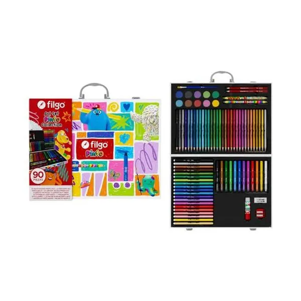 Set de Arte Pinto 90 piezas en maletin Filgo - artset-mal