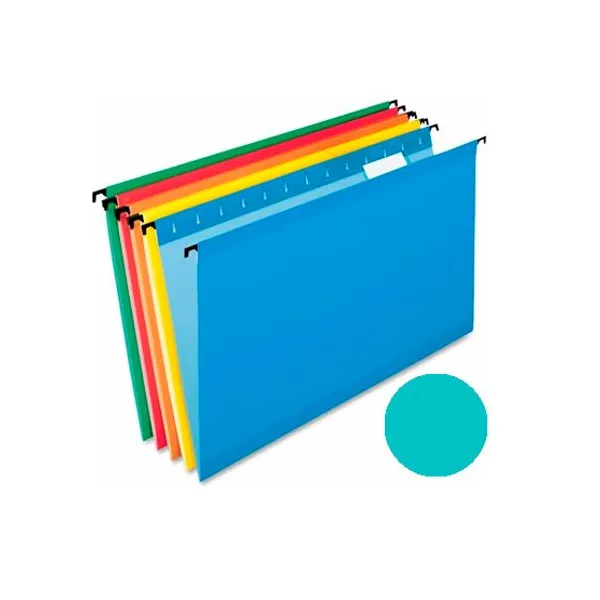 Carpeta colgante nepaco cartulina con visor verde agua cj.x 25 unid.