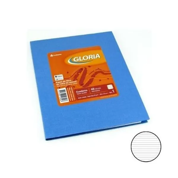 Cuaderno 16x21 rayado t/d araña celeste 42h Gloria