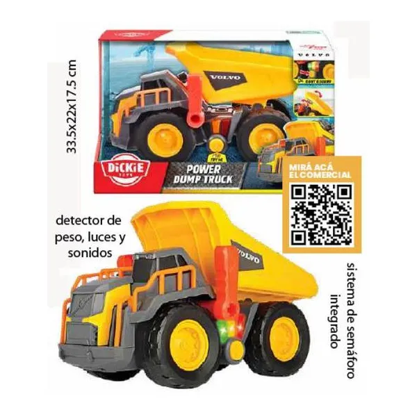 Dickie toys power dump truck volcador volvo