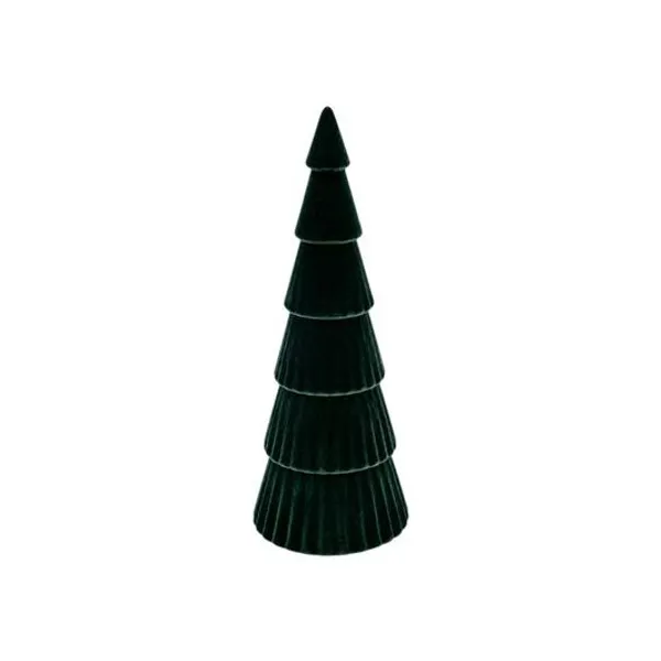 Árbol acrílico aterciopelado verde con luz 25 cm x1