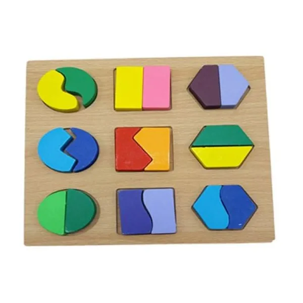 Rompecabeza geometrico x9 pcs fdkw442 de madera