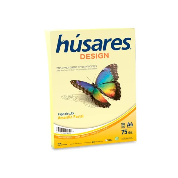 Papel husares design pastel amarillo tamaño a4 75 grsest.x 100 hjs.