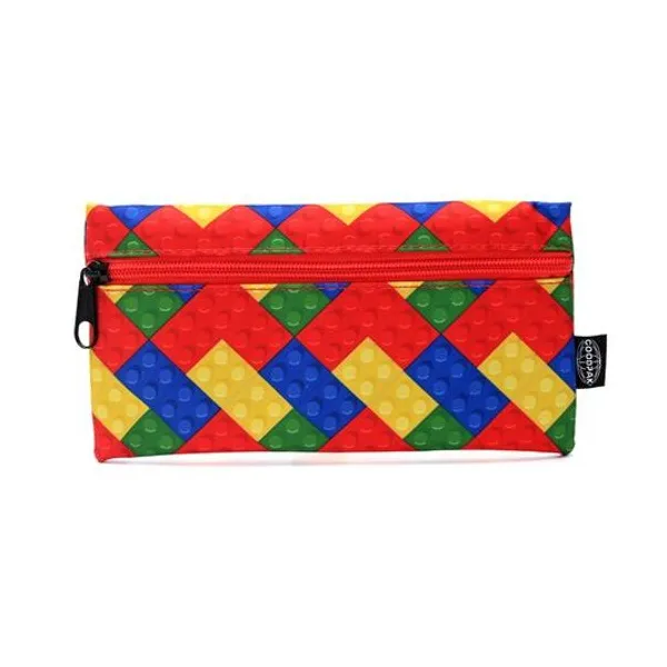Cartuchera 1 cierre plana bloques 22x11.5 cm goodpak