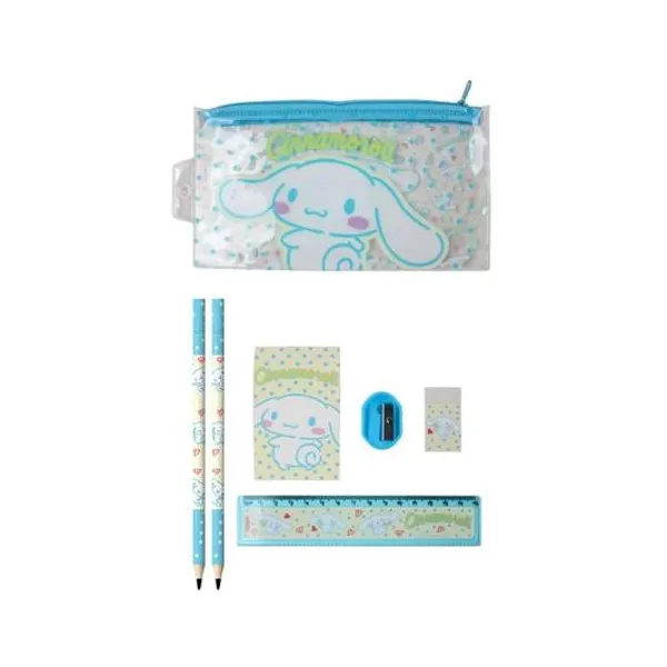 Set escolar sanrio cinnamoroll 7 piezas con cartuchera Cresko