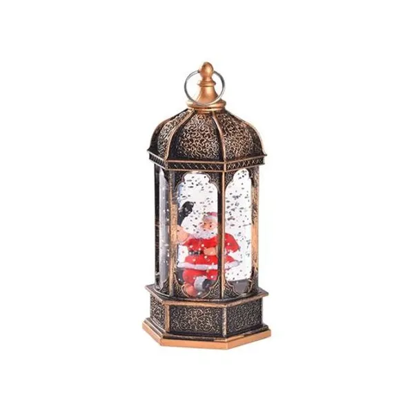 Farol navideño con luz led 10.5x10.5x25 cm x1