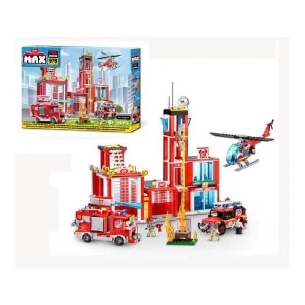 Max city box playset fire station 976 pieces