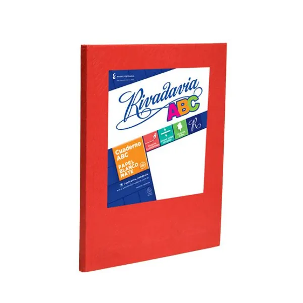 Cuaderno tapa dura Rivadavia abc 19x23,5 x50 hs.cuad.rojo araña