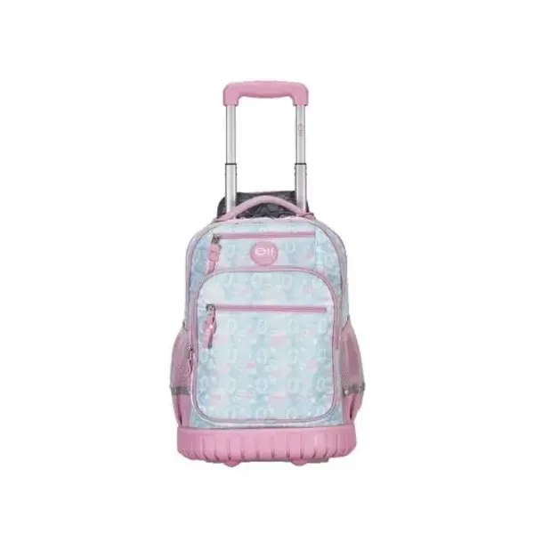 Mochila con carro 18" elf n.° 6461a burbujas rosa