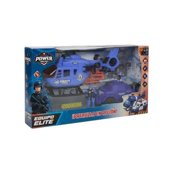 Set de vehiculos de policia 14 piezas en caja 50x29x11 cm