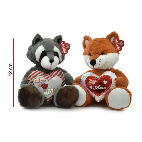 Mapache y zorro 42 cm