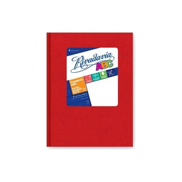 Cuaderno 19x23.5 ray t/d abc rojo 98h Rivadavia -