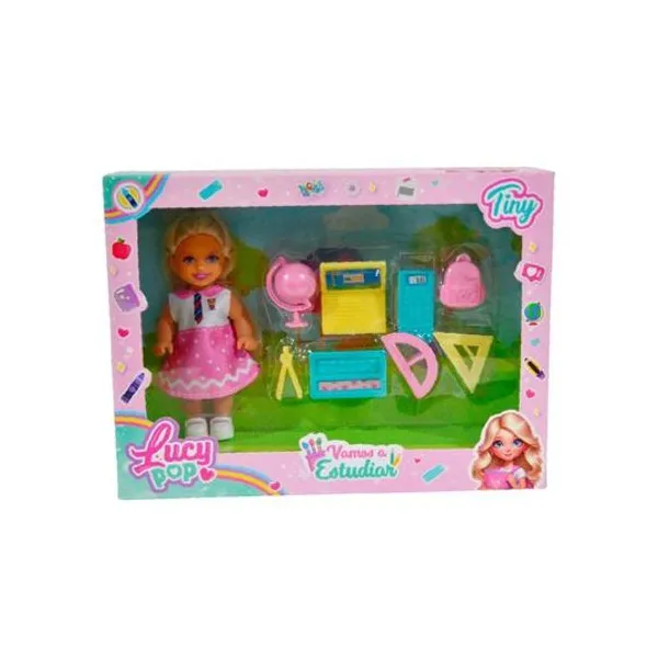 Muñeca lucy pop con accesorios en caja 21x16x5 cm