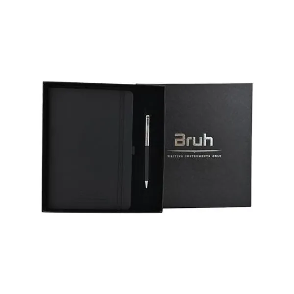 Set de cuaderno con bolígrafo retractil azul en caja