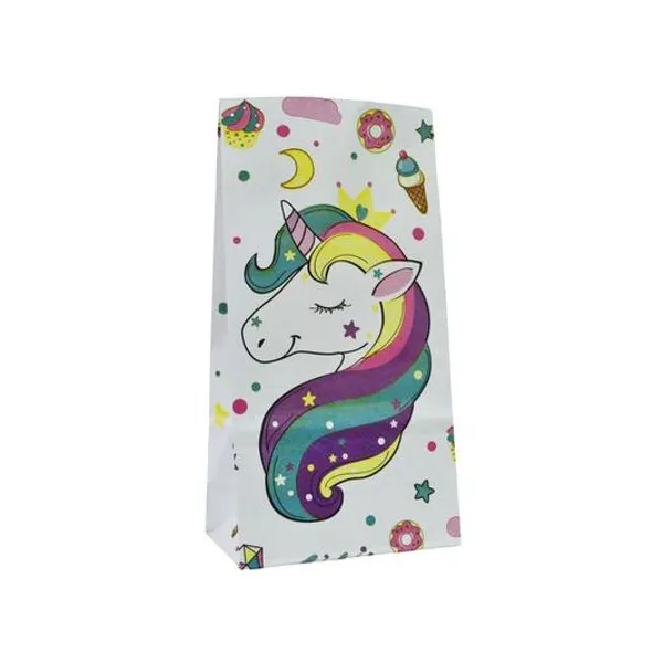 Bolsa cotillon unicornio glam 12.5x7x24.5 cm x unidad