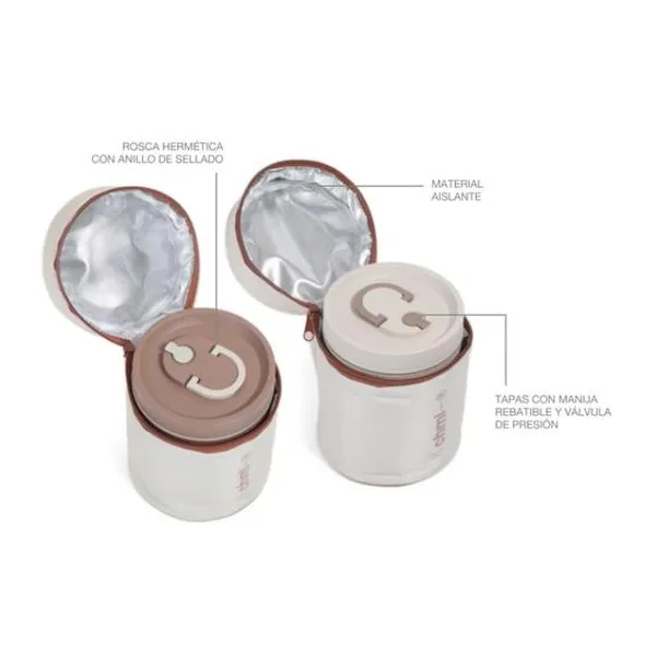 Lunchbox set joy x2 (620 y 420 ml) acero inoxidable 18 13 cm