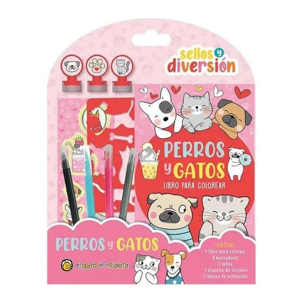 Perros y gatos sellos y diversión