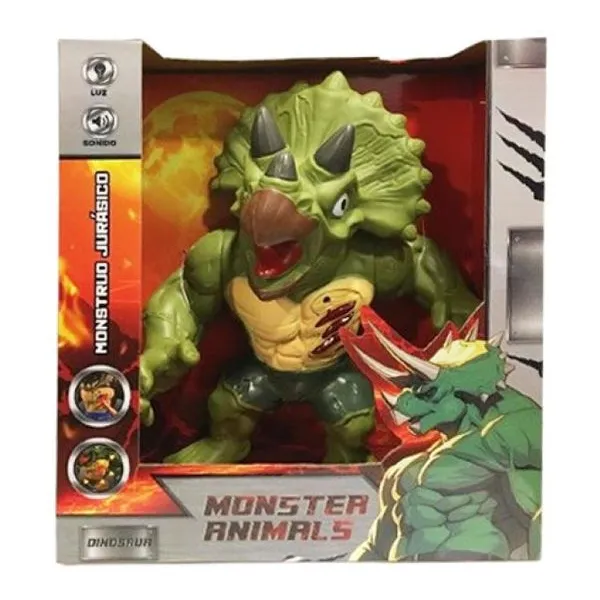 Dinosaurio monster animals con luz y sonido articulado 22 cm